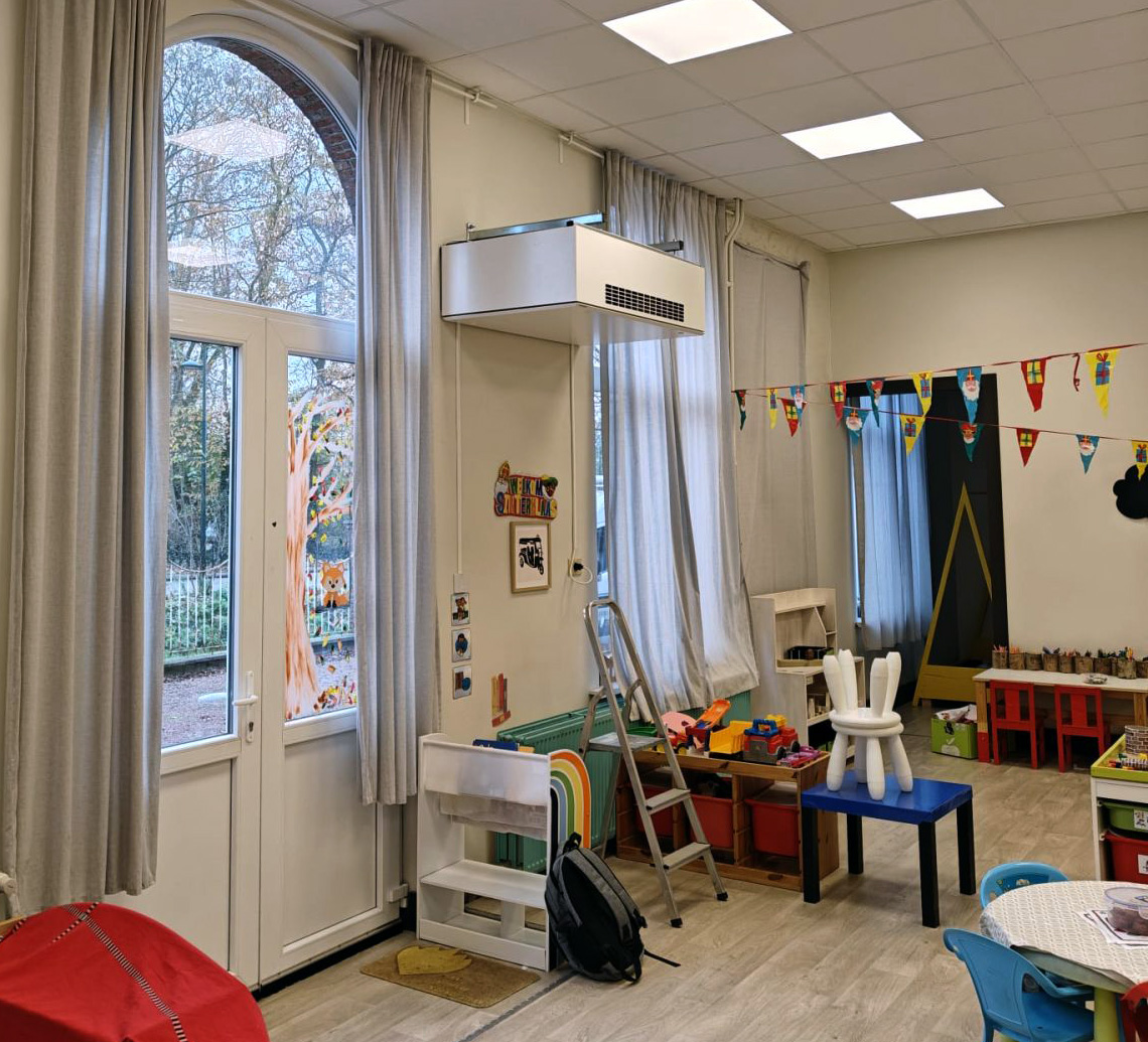 ventilatiesysteem school, gedecentraliseerd ventilatiesysteem, decentraal ventilatiesysteem, gedecentraliseerde ventilatie, ventilatie kantoorgebouw, ventilatie school, ventilatie schoolgebouw